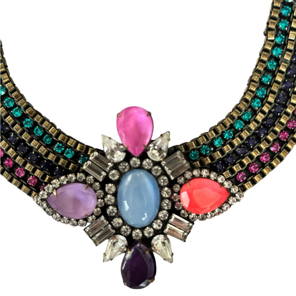 Loren Hope Pink and Blue Statement Necklace - Picture 3 of 11